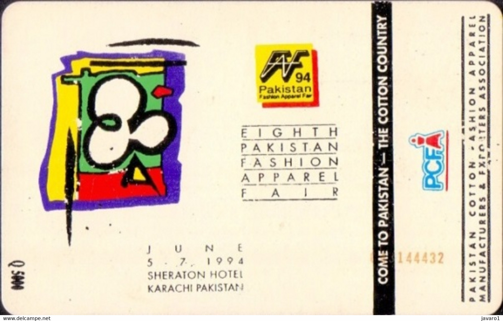 PAKMAP : WP07139 30 8th Pakistan FASHION APPAREL FAIR 5/7/94 USED C43144423 - Pakistan