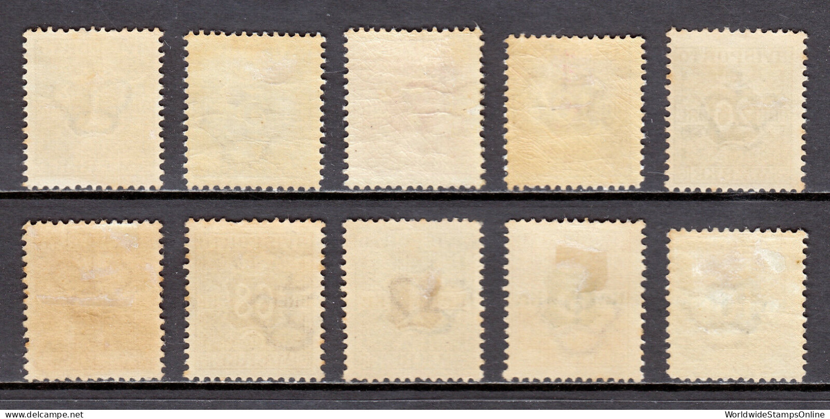 DENMARK — SCOTT P1-P10 — 1907 NEWSPAPER SET — MH — SCV $870 - Unused Stamps