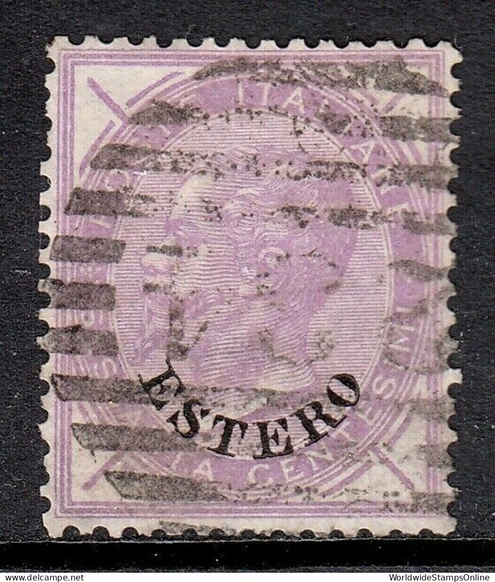 ITALY — OFFICES ABROAD — SCOTT 10 — 1874 60c ESTERO OVPT. — USED — VF — SCV $350 - Other & Unclassified