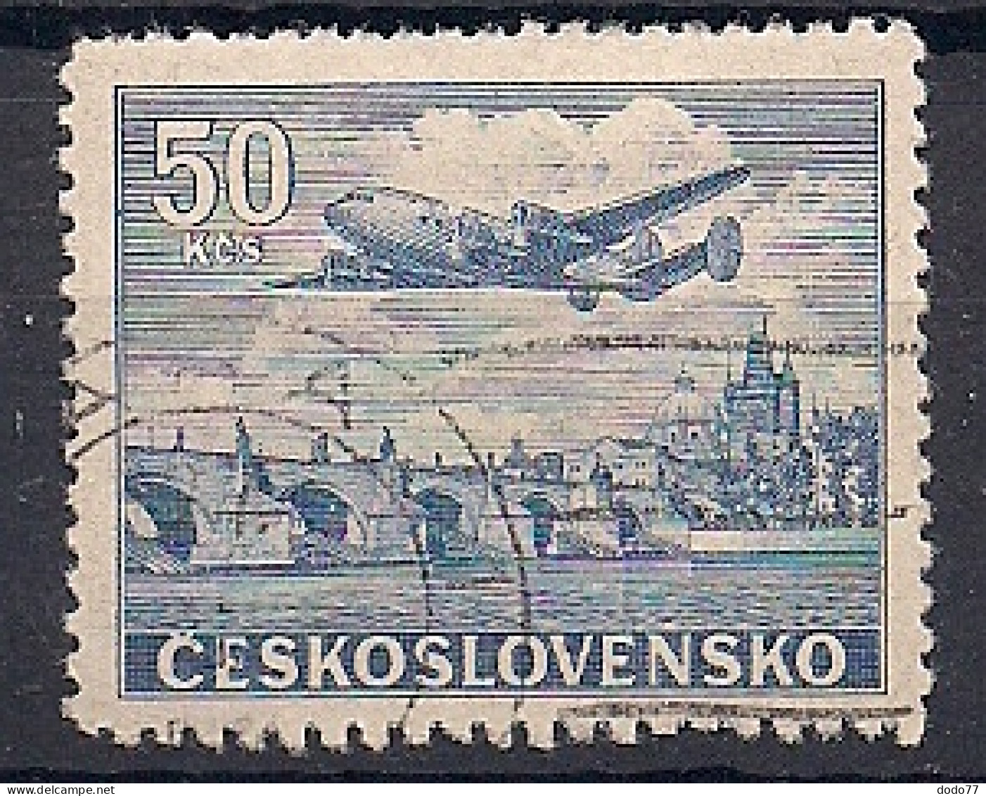 TCHECOSLOVAQUIE  POSTE AERIENNE   N°  27   OBLITERE - Airmail