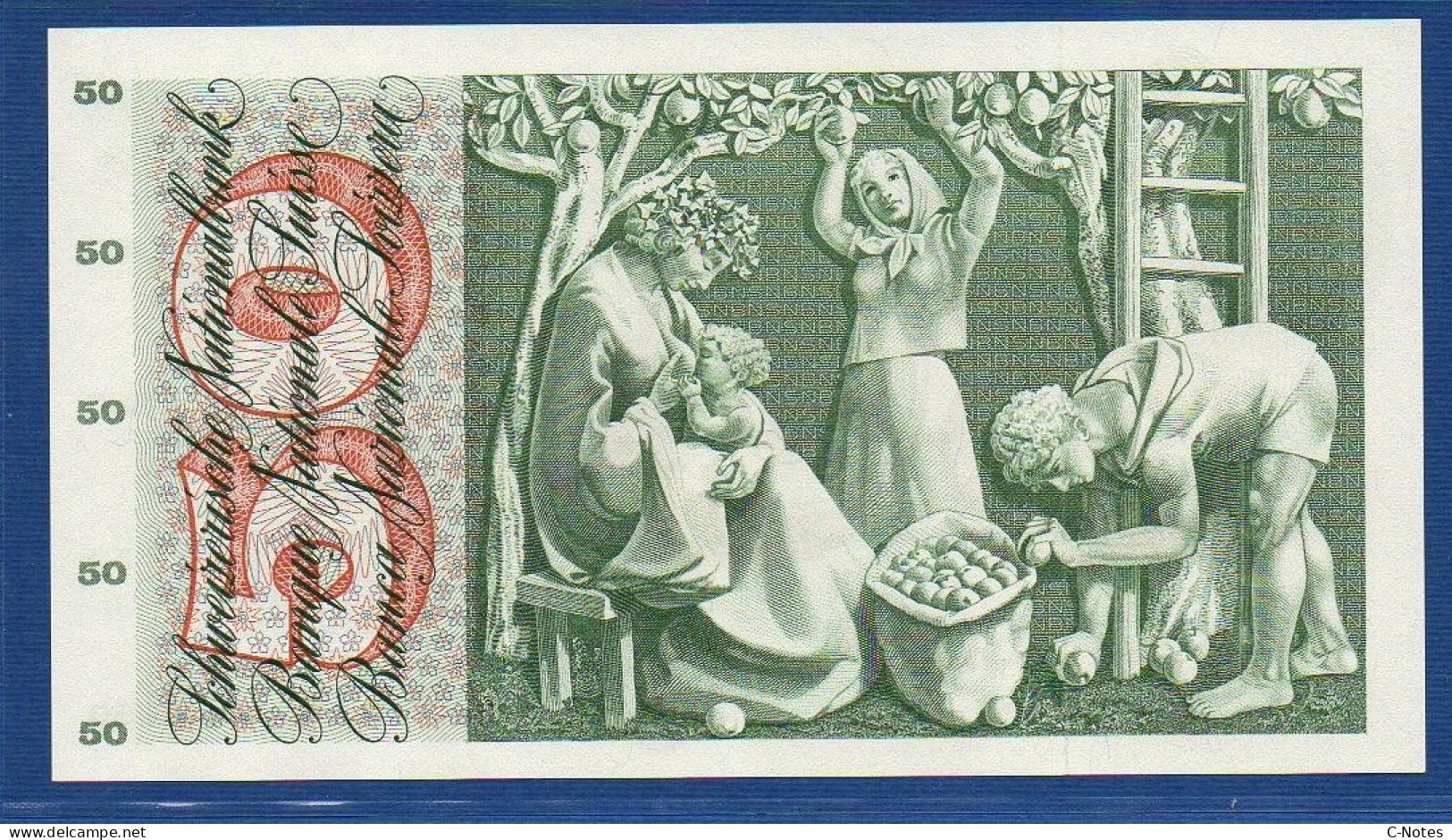 SWITZERLAND - P.48f(2) - 50 Francs 1965 AUNC, Serie 21R 53706  -signatures: Brenno Galli / R. Motta / Kunz - Suiza