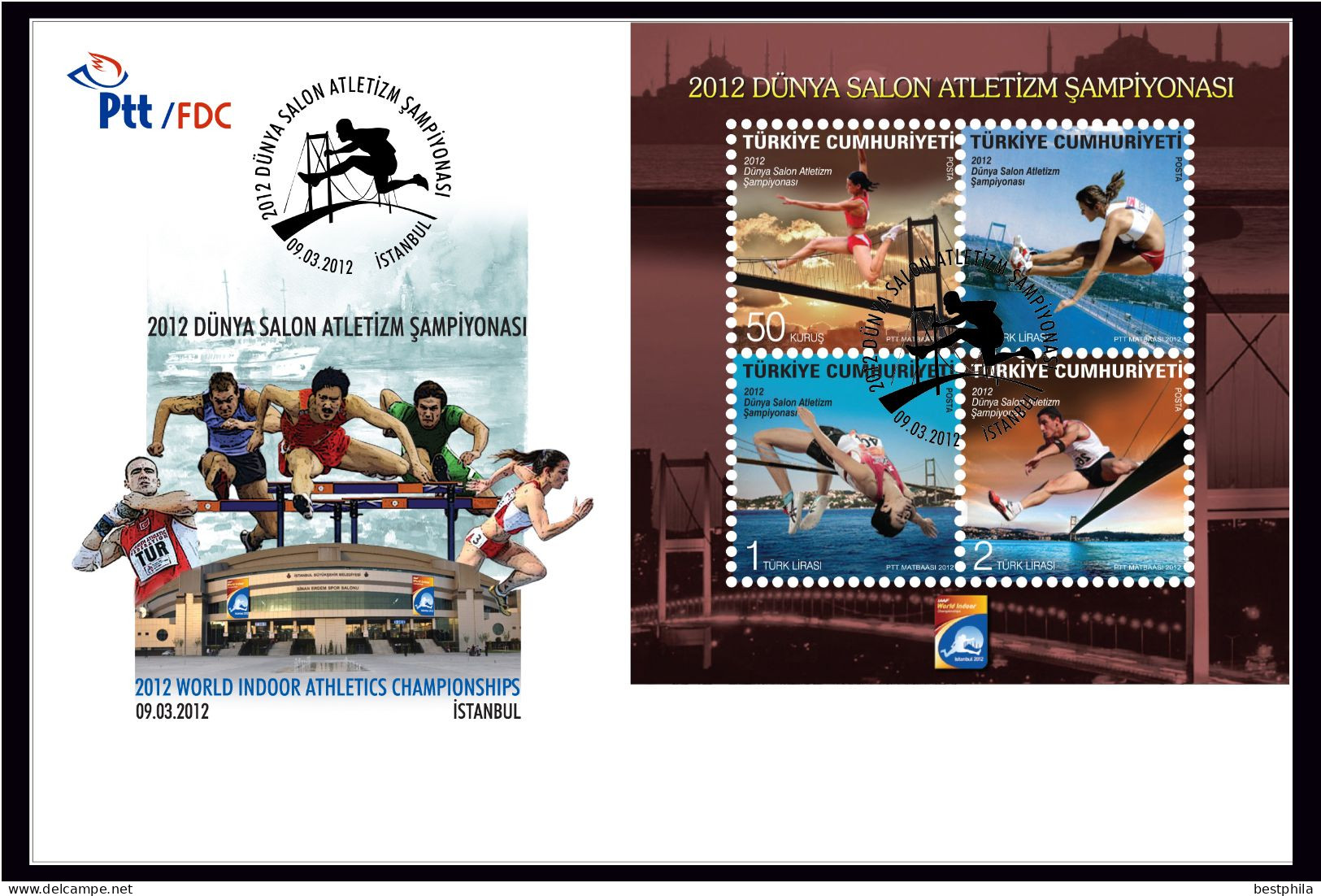 Turkey, Türkei - 2012 -  2012 World Indoor Athletics Championships, Istanbul /// First Day Cover & FDC - Briefe U. Dokumente