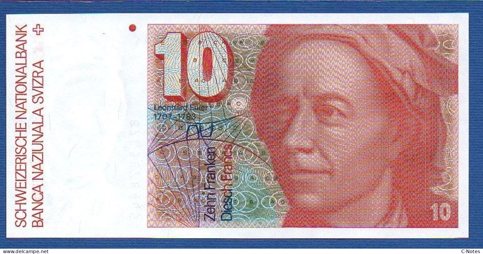 SWITZERLAND - P.53g(3) - 10 Francs 1987 UNC, Serie 87L5878465   -signatures: F. Schaller & Meyer - Suiza