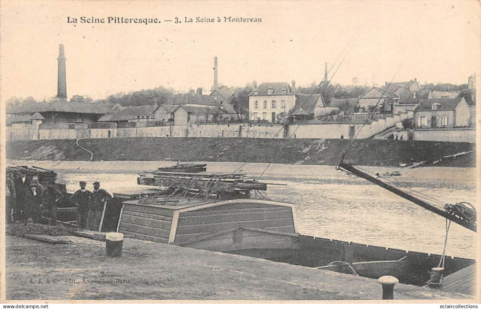 Montereau          77        La Seine . Péniche       (voir Scan) - Montereau