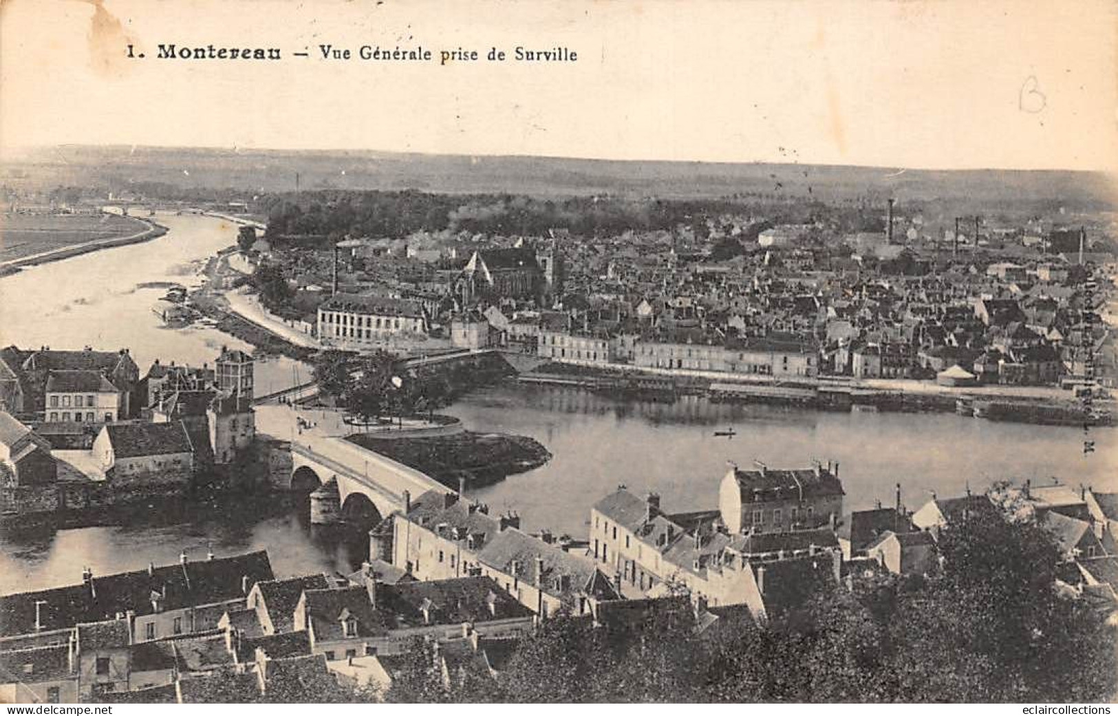 Montereau          77         Vue Générale Prise De Surville              (voir Scan) - Montereau