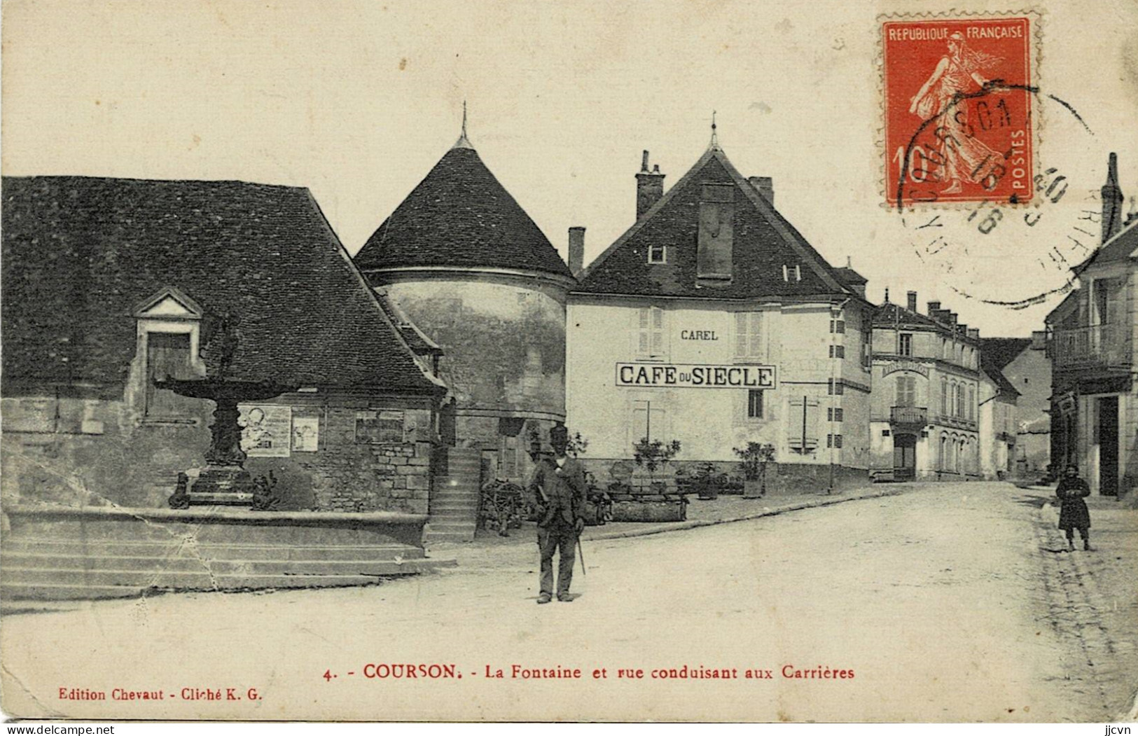 !! - 89 - Yonne - Courson - La Fontaine Et Rue Conduisant Aux Carrières - Courson-les-Carrières
