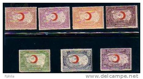 1928 TURKEY LONDON PRINTING TURKISH LEAGUE OF THE RED CRESCENT CHARITY STAMPS MINT WITHOUT GUM - Charity Stamps