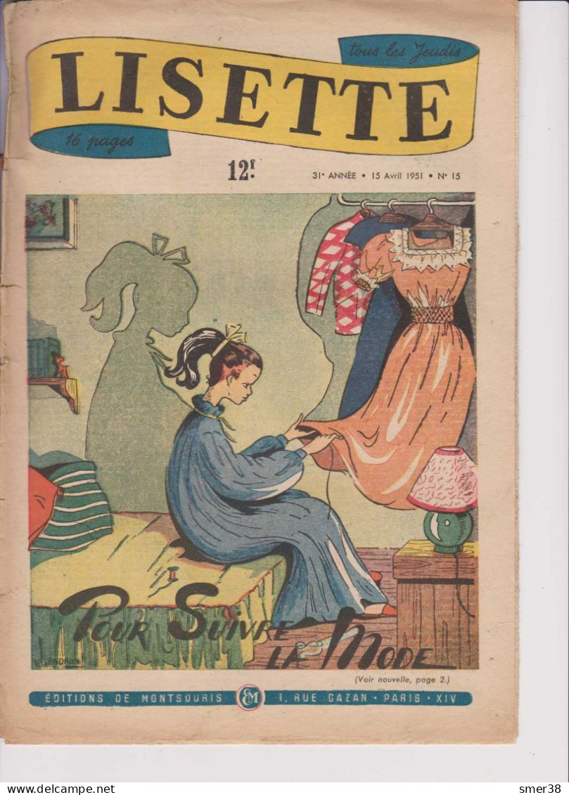 Lisette - Journal Des Fillettes  - 1951  - N°15 - 15/04/1951 - Lisette