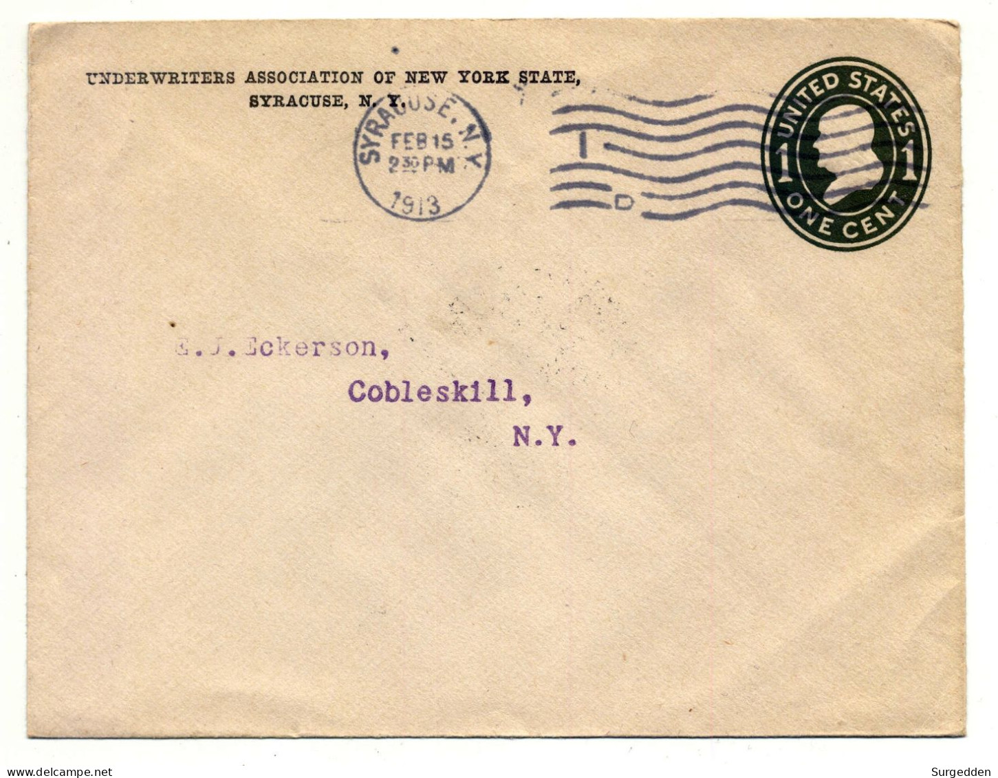 1913 Syracuse, N.Y. - Nach Cobleskill - 1901-20