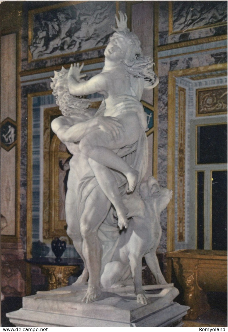 CARTOLINA  ROMA,LAZIO-GALLERIA BORGHESE-SALONE DEGLI IMPERATORI-RATTO DI PROSERPINA-G.L.BERNINI-STORIA,NON VIAGGIATA - Mostre, Esposizioni