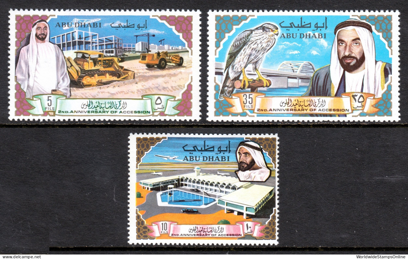 Abu Dhabi - Scott #49-51 - MNH - See Description - SCV $40 - Abu Dhabi