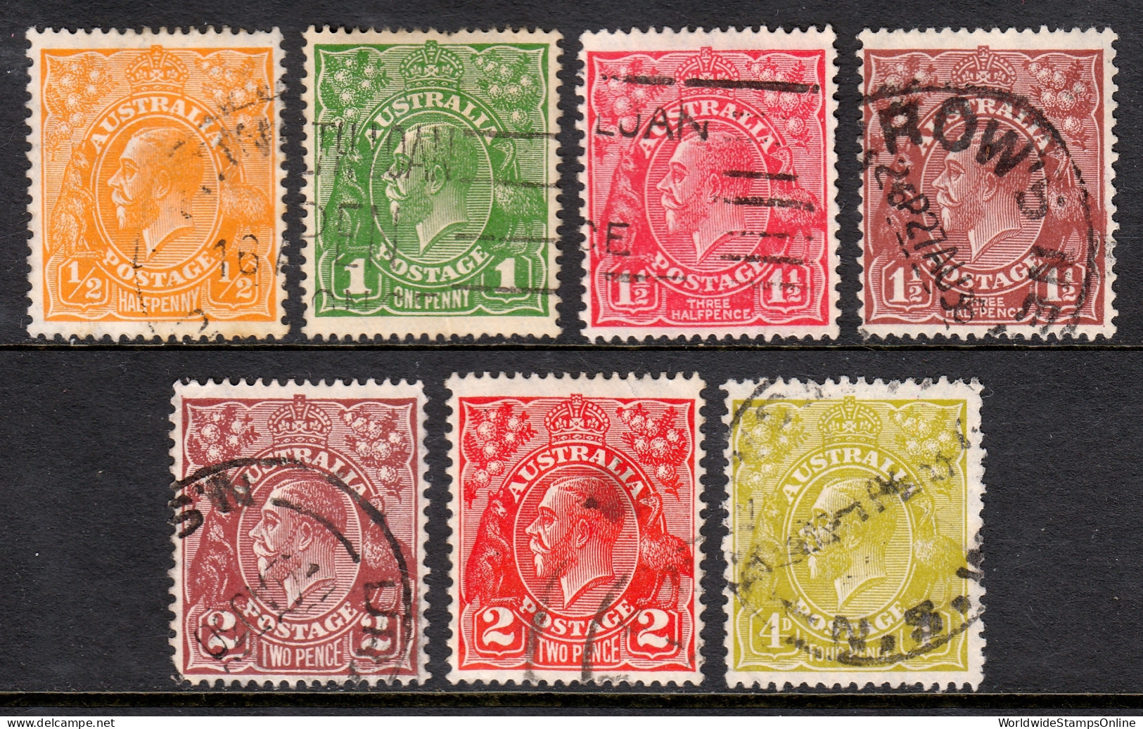 Australia - Scott #66//73 - Used - Short Set, See Description - SCV $26 - Used Stamps