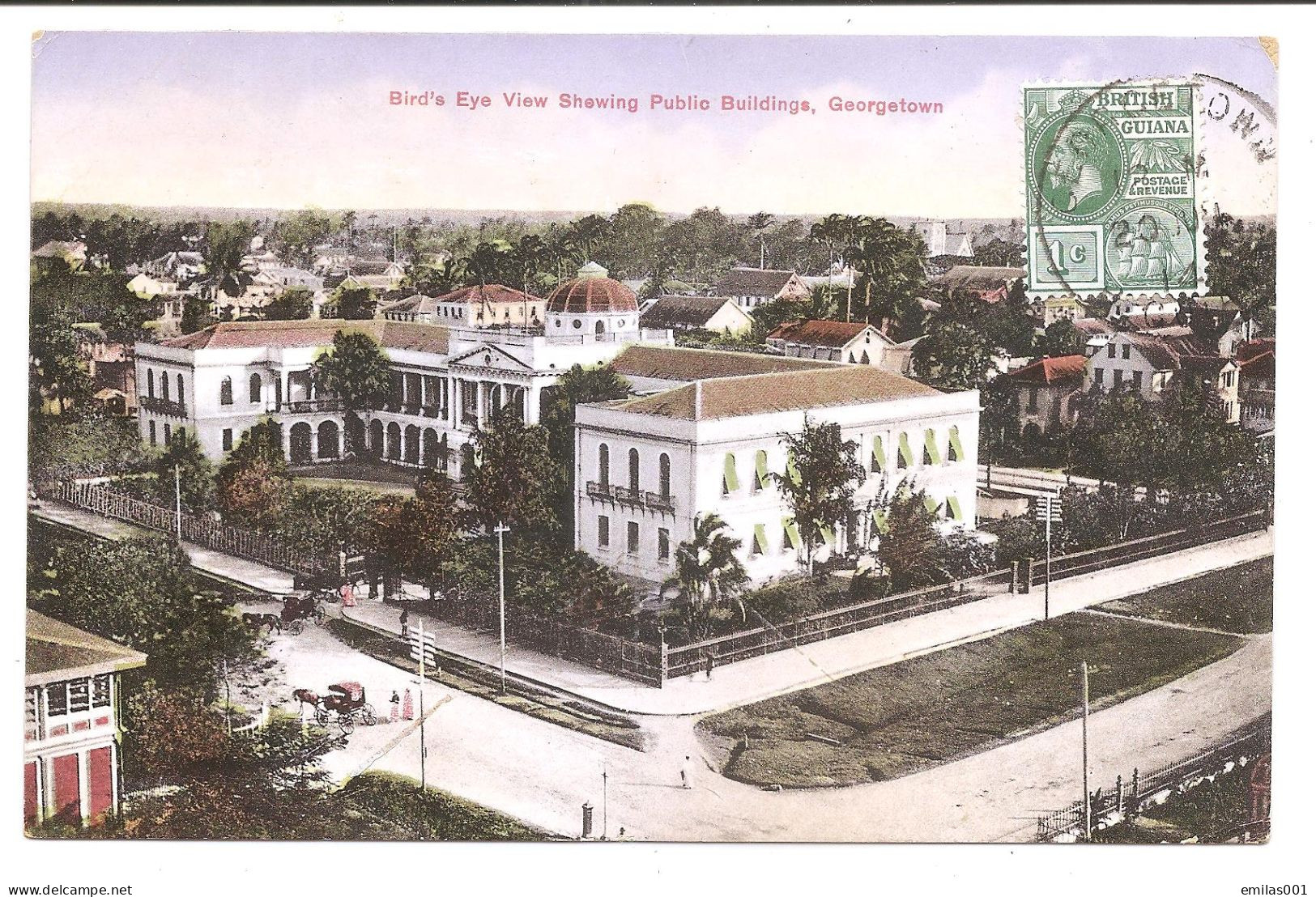 GEORGETOWN , Bird's Eye View Shewing Public Buildings - Guyana (voorheen Brits Guyana)