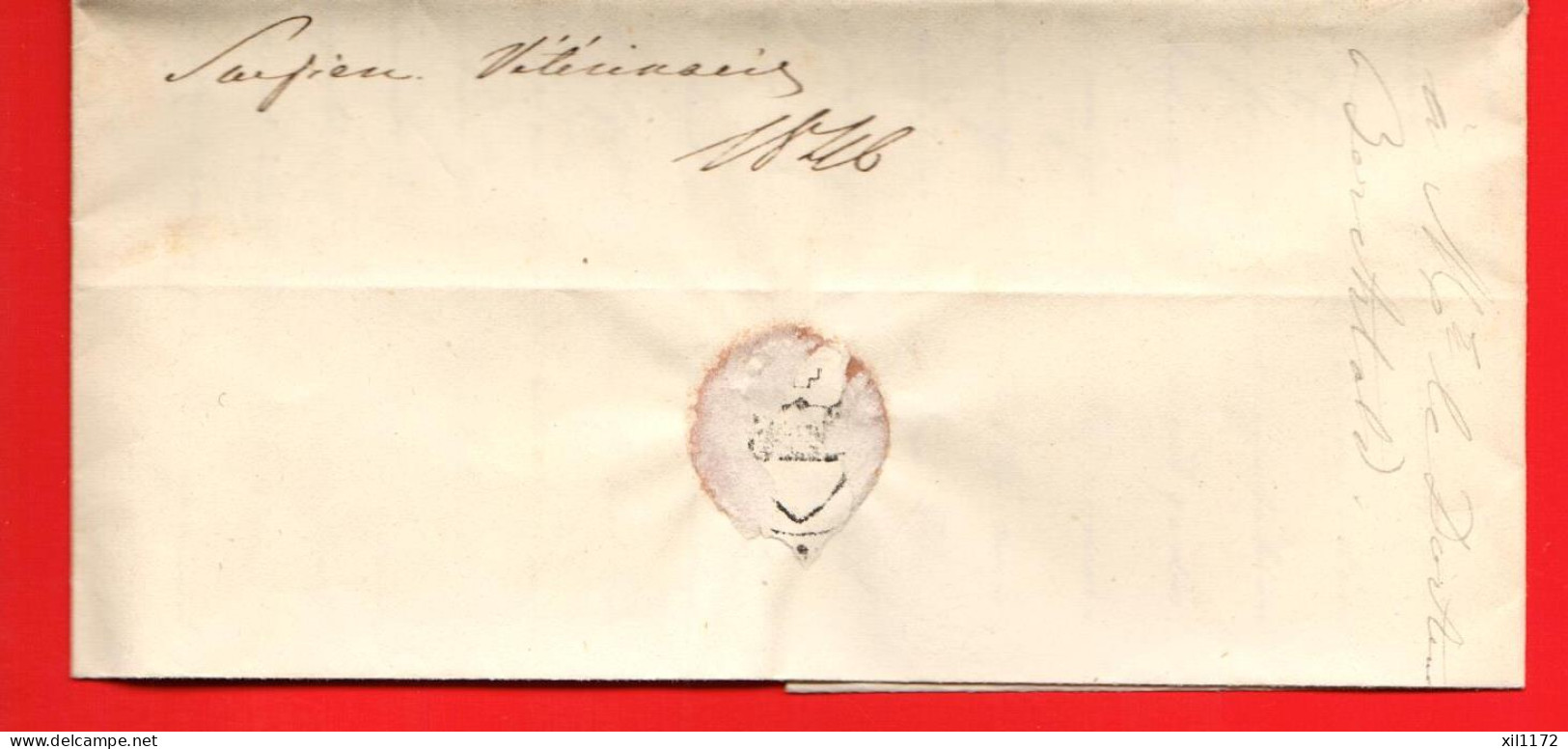 ZUS-44  RARE Lettre écrite Par Le Préfet De Surpierre Au Conseil De Santé Du Canton De Fribourg En 1846 .Cachet Lucens. - ...-1845 Préphilatélie