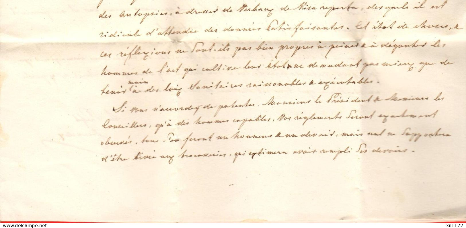 ZUS-44  RARE Lettre écrite Par Le Préfet De Surpierre Au Conseil De Santé Du Canton De Fribourg En 1846 .Cachet Lucens. - ...-1845 Prefilatelia