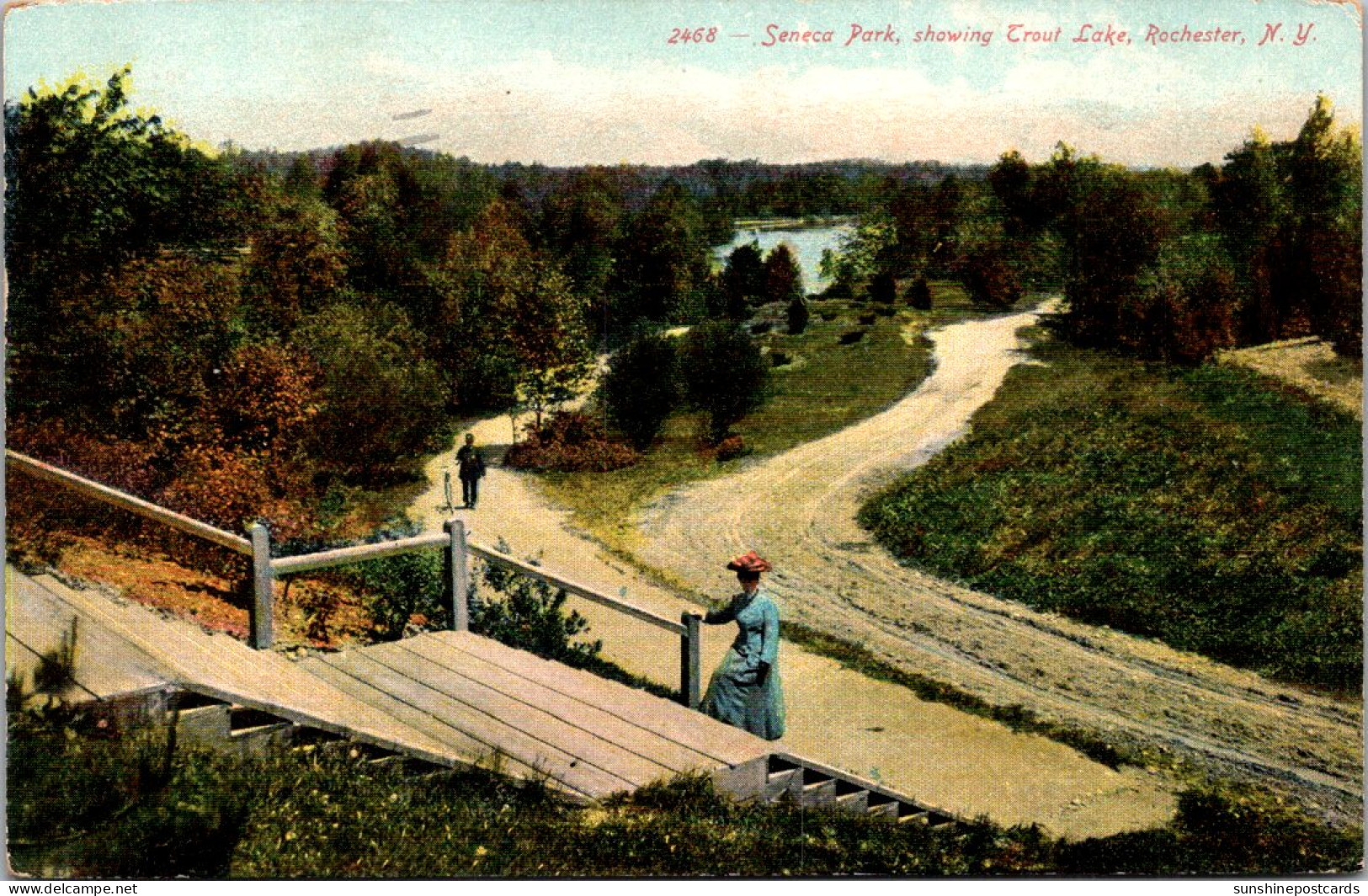 New York Rochester Seneca Park Showing Trout Lake 1907 - Rochester