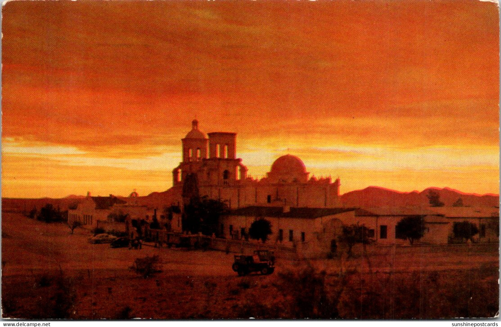 Arizona Tucson San Xavier Mission At Sunset 1958 - Tucson