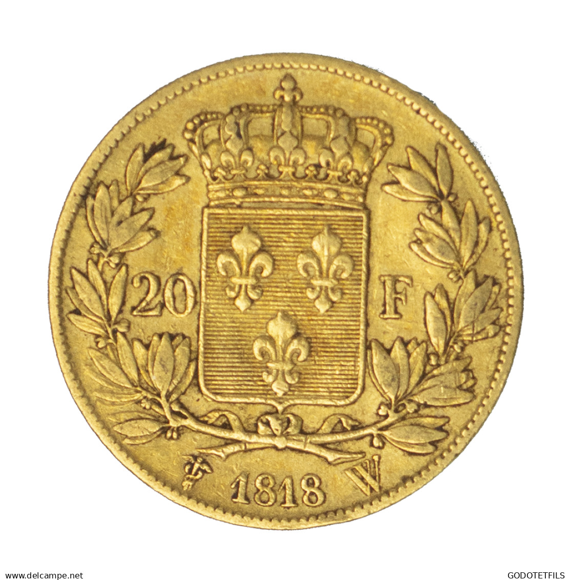 Louis XVIII-20 Francs 1818 Lille - 20 Francs (goud)