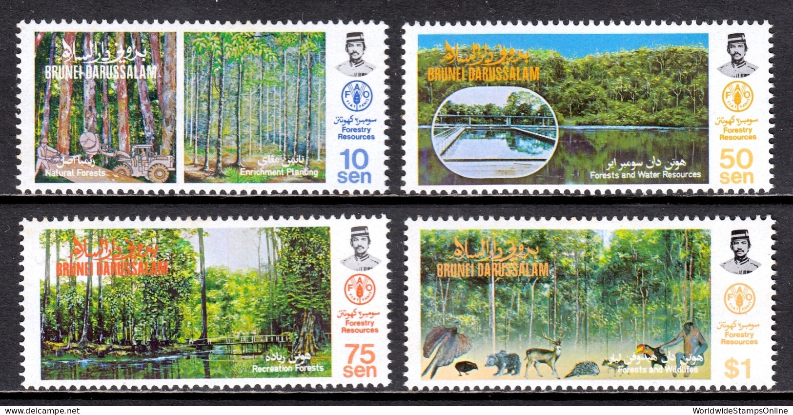 Brunei - Scott #313-316 - MNH - A Few Fingerprints On The Gum - SCV $17 - Brunei (1984-...)