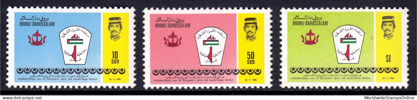 Brunei - Scott #327-329 - MNH - Toning Specks #329 - SCV $14.50 - Brunei (1984-...)