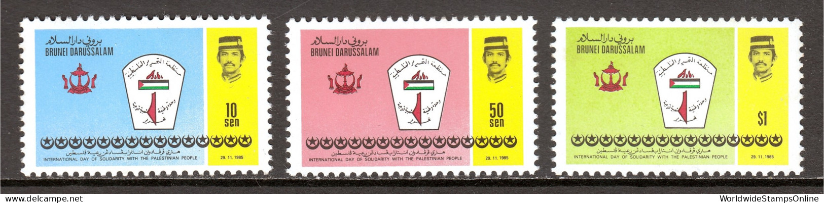 Brunei - Scott #327-329 - MNH - Unevenness, Some Light Gum Toning - SCV $14.50 - Brunei (1984-...)