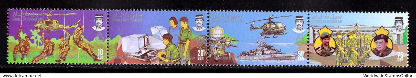 Brunei - Scott #349 - MNH - Gum Toning, Folded Btw. 1st & 2nd Stamps - SCV $12 - Brunei (1984-...)