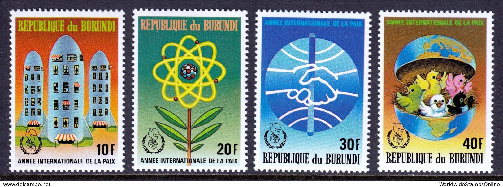 Burundi - Scott #639-642 - MNH - Lt. Crease #640, Gum Bump #642 - SCV $11 - Neufs