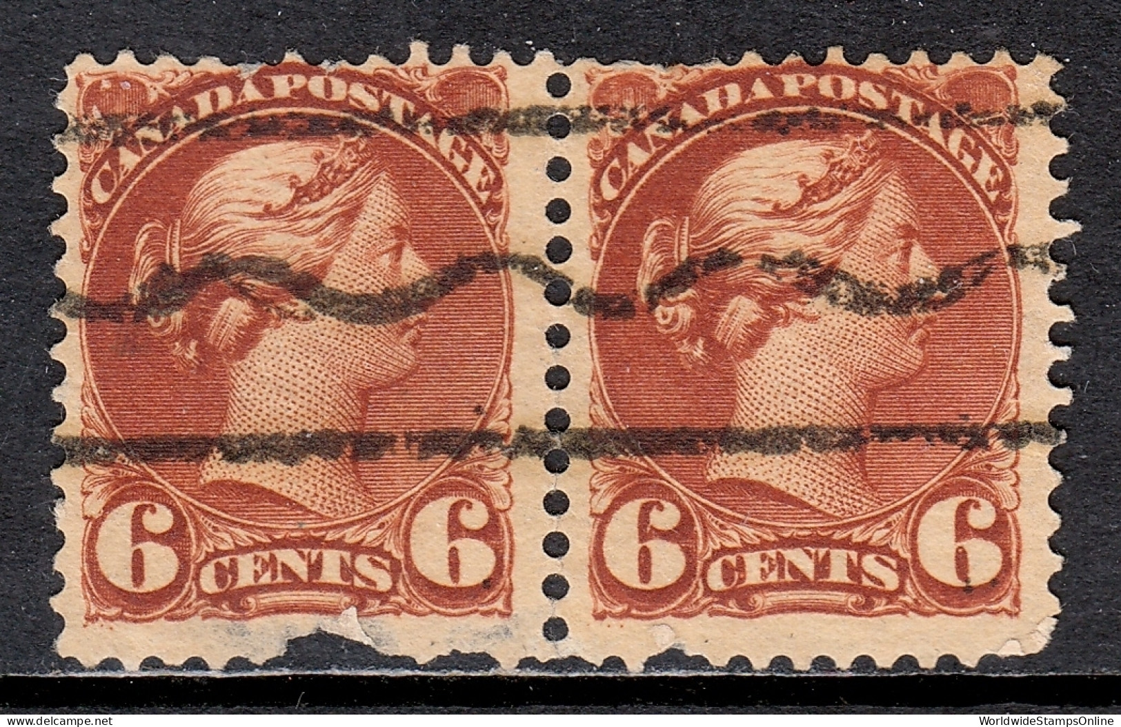 Canada - Bar Precancel #T-43 - Pair - Faults At Bottom - Used - CV $200 - Voorafgestempeld