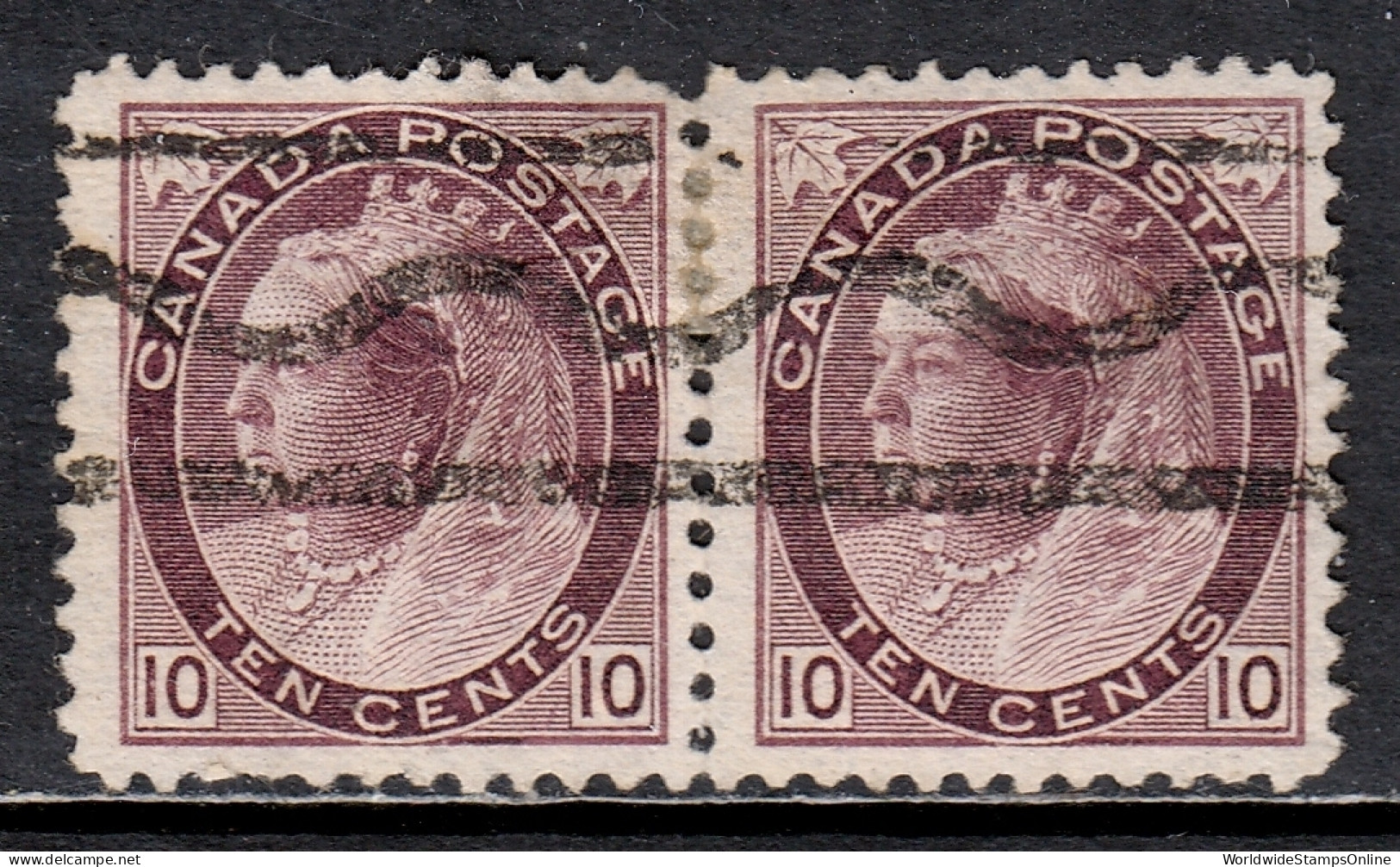 Canada - Bar Precancel #T-83 - Pair - 2 Sh. Perfs On Left Stamp - Used - CV $50 - Voorafgestempeld