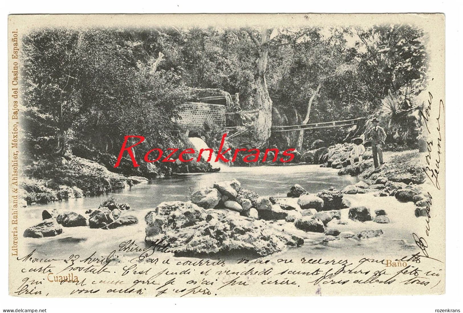 Cuautla Bano Mexico CPA Animee Mexique 1905 Timbre Obliteration Cachet Carte Postale Tarjeta Postal Old Postcard - Mexiko