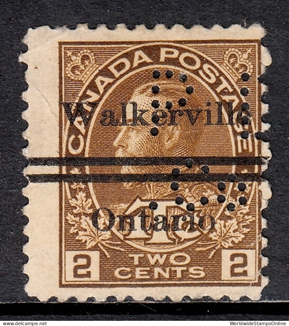 Canada - Walkerville Precancel Perfin #P-2-MR4 - See Description - Used - CV $75 - Vorausentwertungen