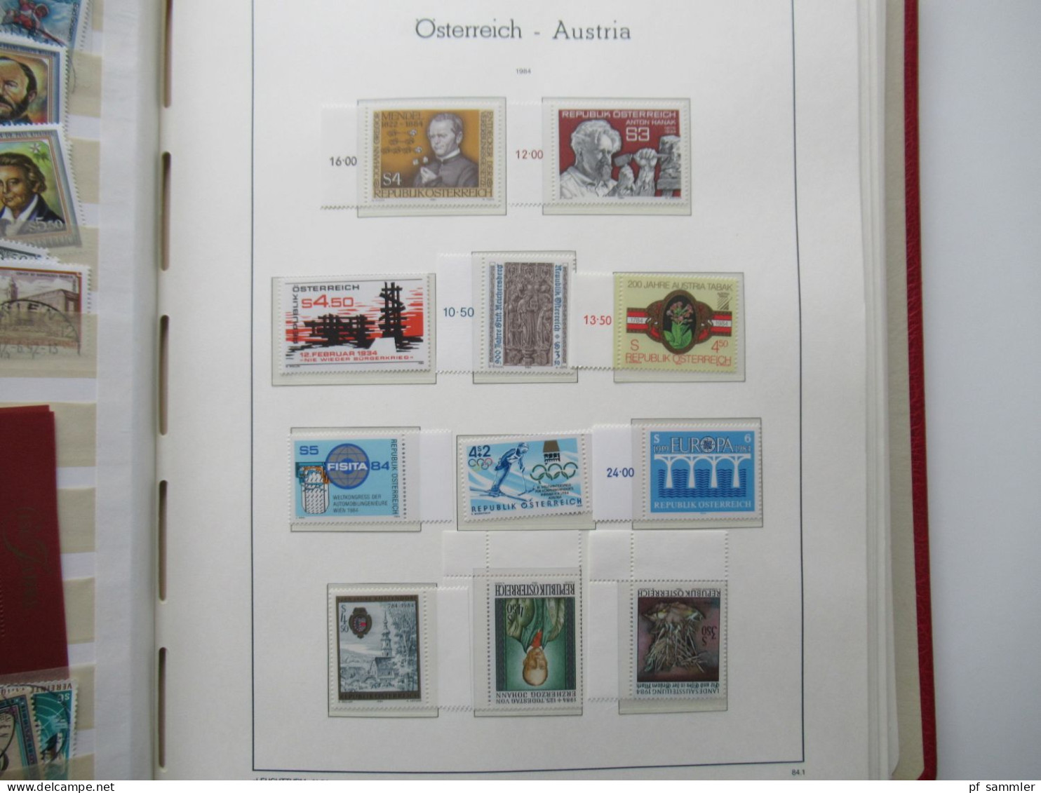 Österreich 1984- 1992 doppelt gesammelt ** und gestempelt etliche Randstücke! Schöne Sammlung im Leuchtturm VD Album