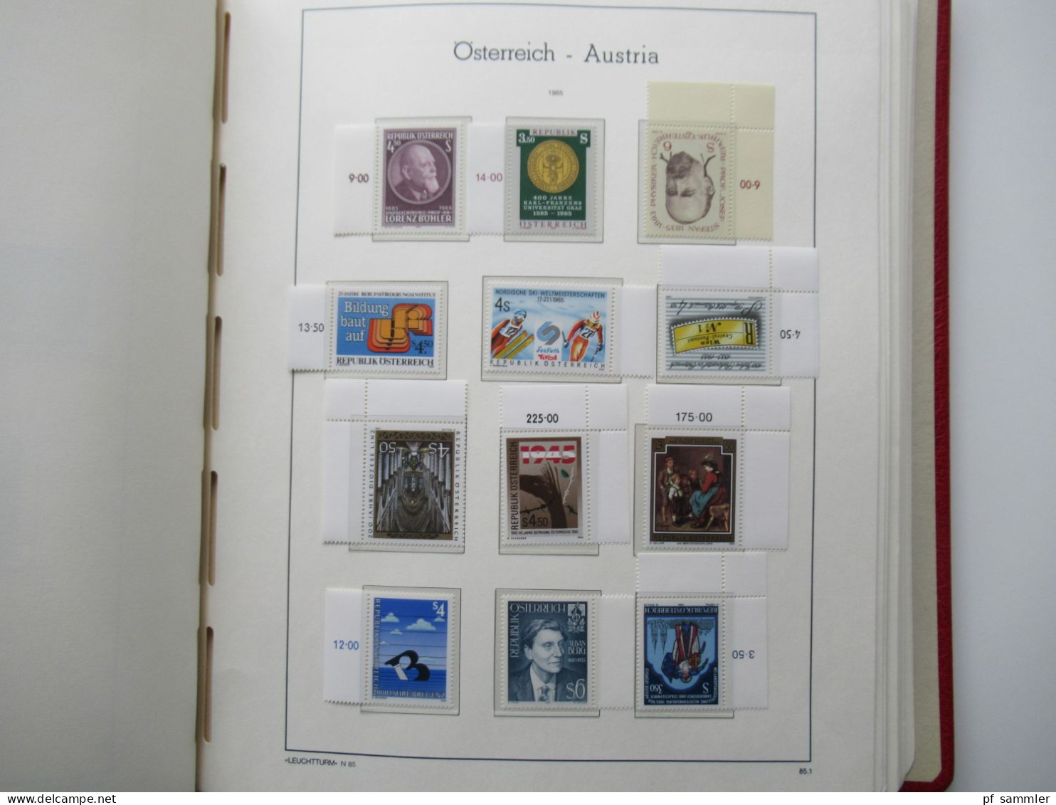 Österreich 1984- 1992 doppelt gesammelt ** und gestempelt etliche Randstücke! Schöne Sammlung im Leuchtturm VD Album