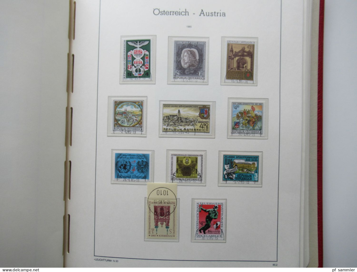 Österreich 1984- 1992 doppelt gesammelt ** und gestempelt etliche Randstücke! Schöne Sammlung im Leuchtturm VD Album