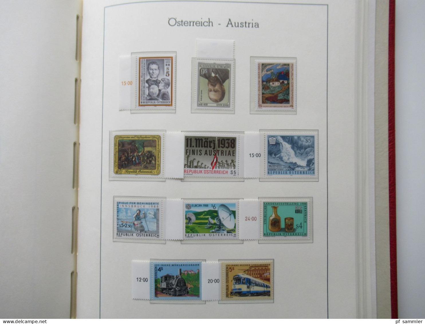 Österreich 1984- 1992 doppelt gesammelt ** und gestempelt etliche Randstücke! Schöne Sammlung im Leuchtturm VD Album