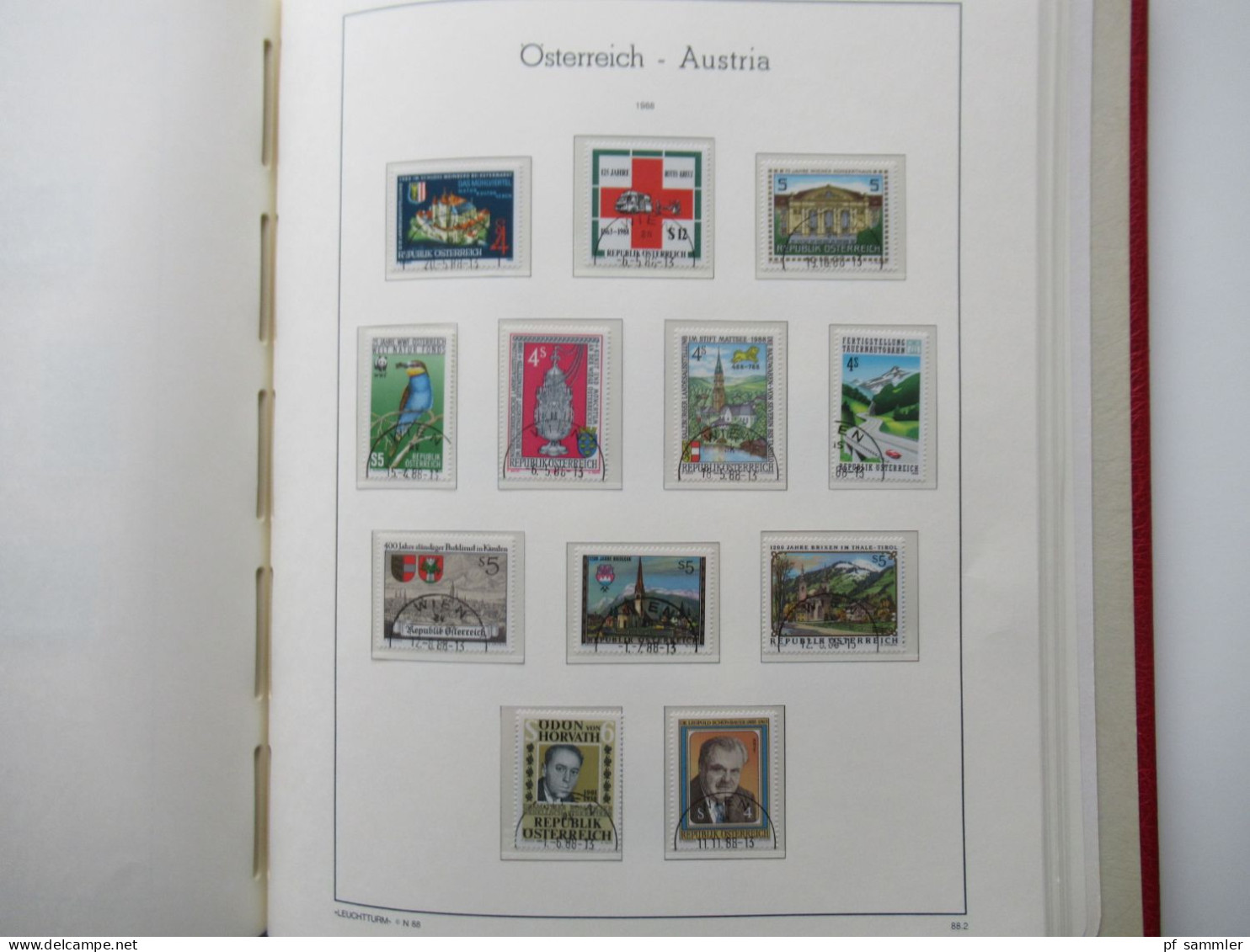 Österreich 1984- 1992 doppelt gesammelt ** und gestempelt etliche Randstücke! Schöne Sammlung im Leuchtturm VD Album