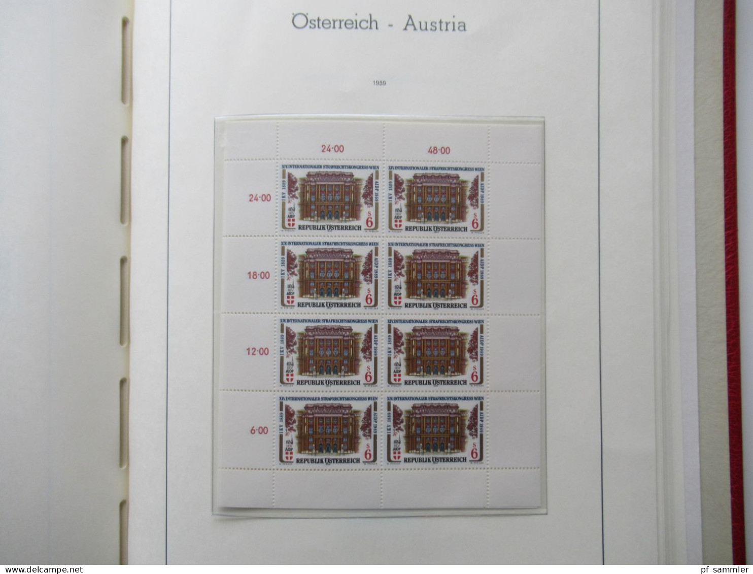 Österreich 1984- 1992 doppelt gesammelt ** und gestempelt etliche Randstücke! Schöne Sammlung im Leuchtturm VD Album