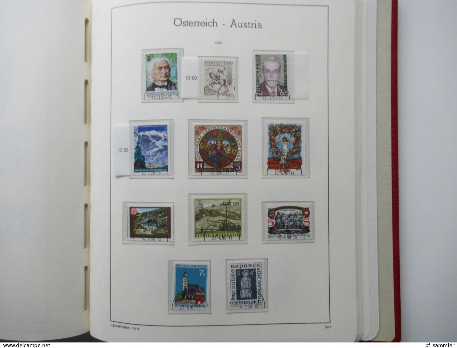 Österreich 1984- 1992 doppelt gesammelt ** und gestempelt etliche Randstücke! Schöne Sammlung im Leuchtturm VD Album