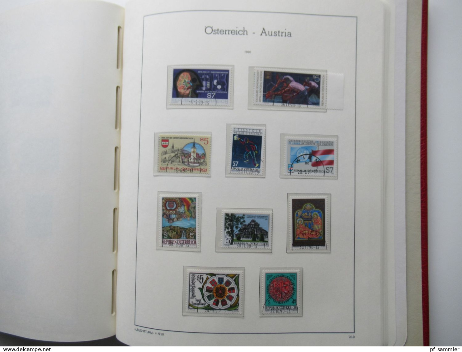 Österreich 1984- 1992 doppelt gesammelt ** und gestempelt etliche Randstücke! Schöne Sammlung im Leuchtturm VD Album