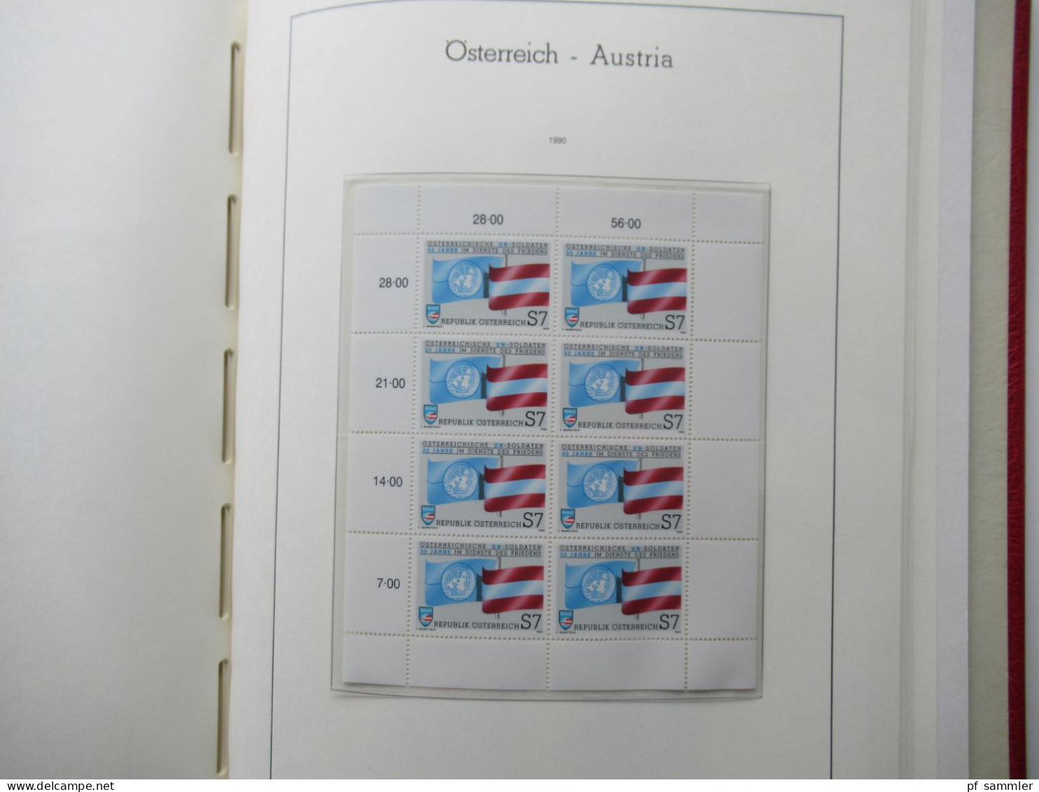 Österreich 1984- 1992 doppelt gesammelt ** und gestempelt etliche Randstücke! Schöne Sammlung im Leuchtturm VD Album