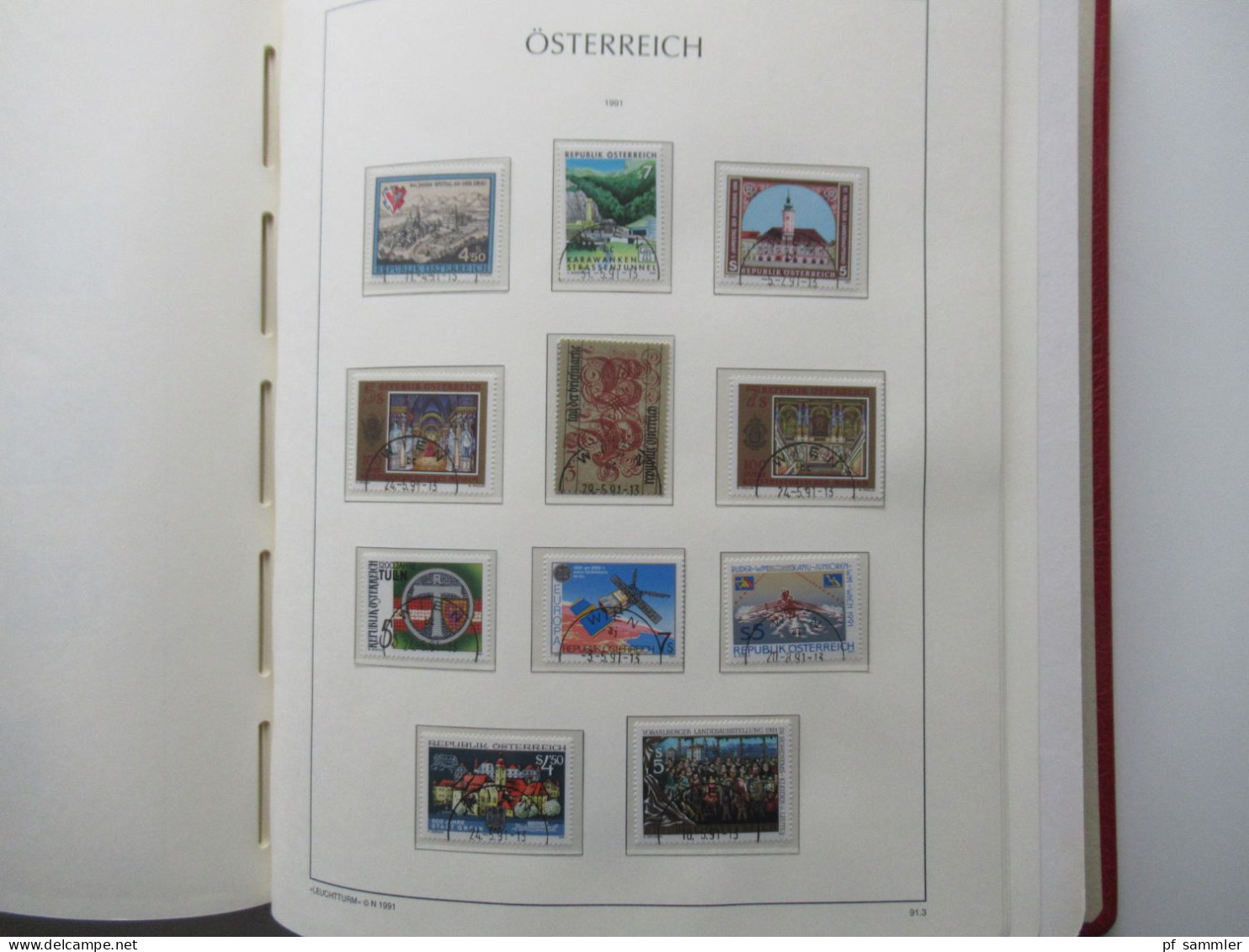 Österreich 1984- 1992 doppelt gesammelt ** und gestempelt etliche Randstücke! Schöne Sammlung im Leuchtturm VD Album