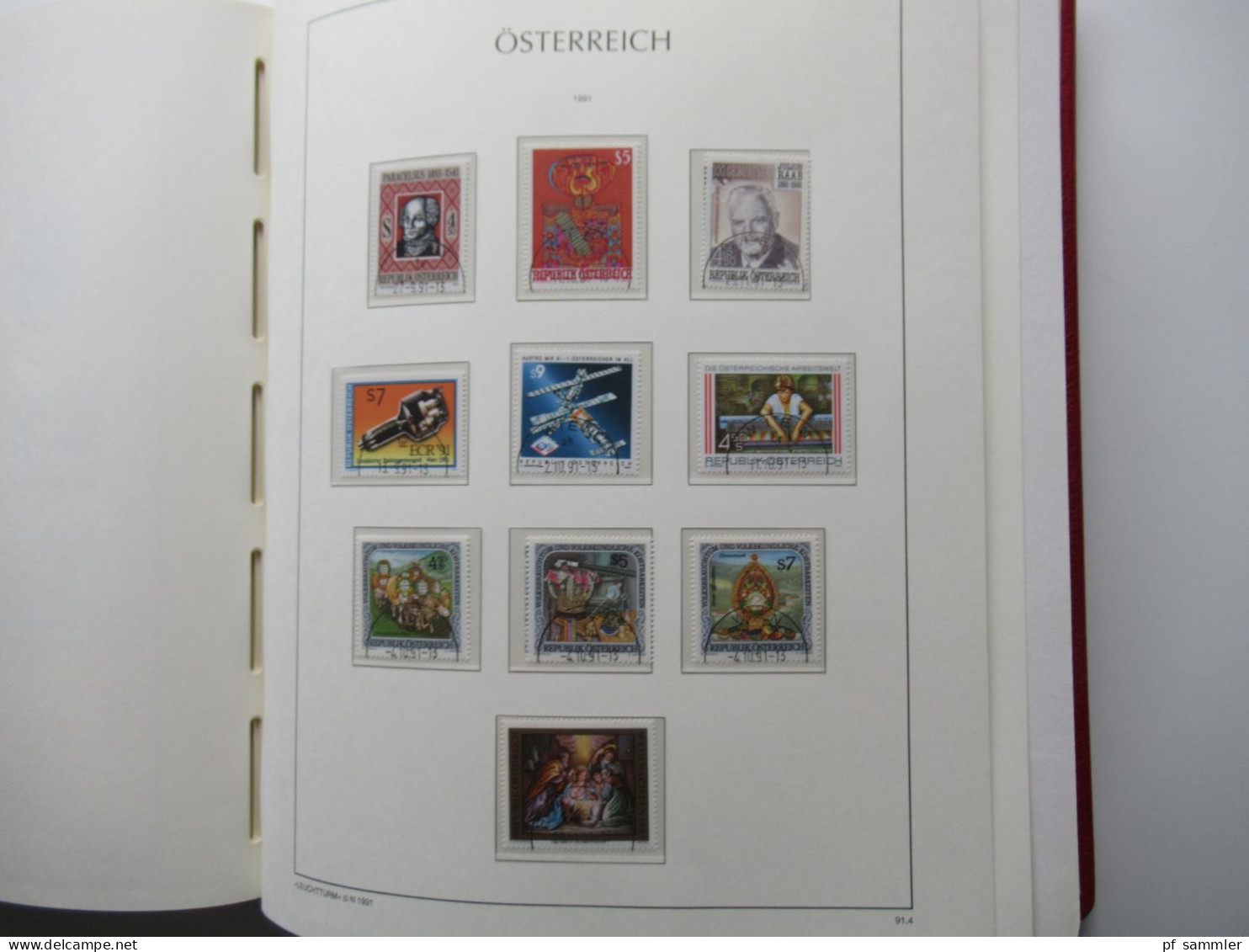 Österreich 1984- 1992 doppelt gesammelt ** und gestempelt etliche Randstücke! Schöne Sammlung im Leuchtturm VD Album