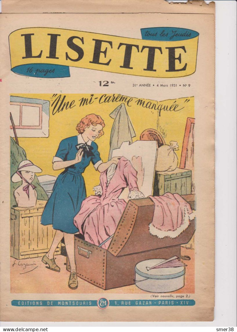 Lisette - Journal Des Fillettes  - 1951  - N°9  4/03/1951 - Lisette