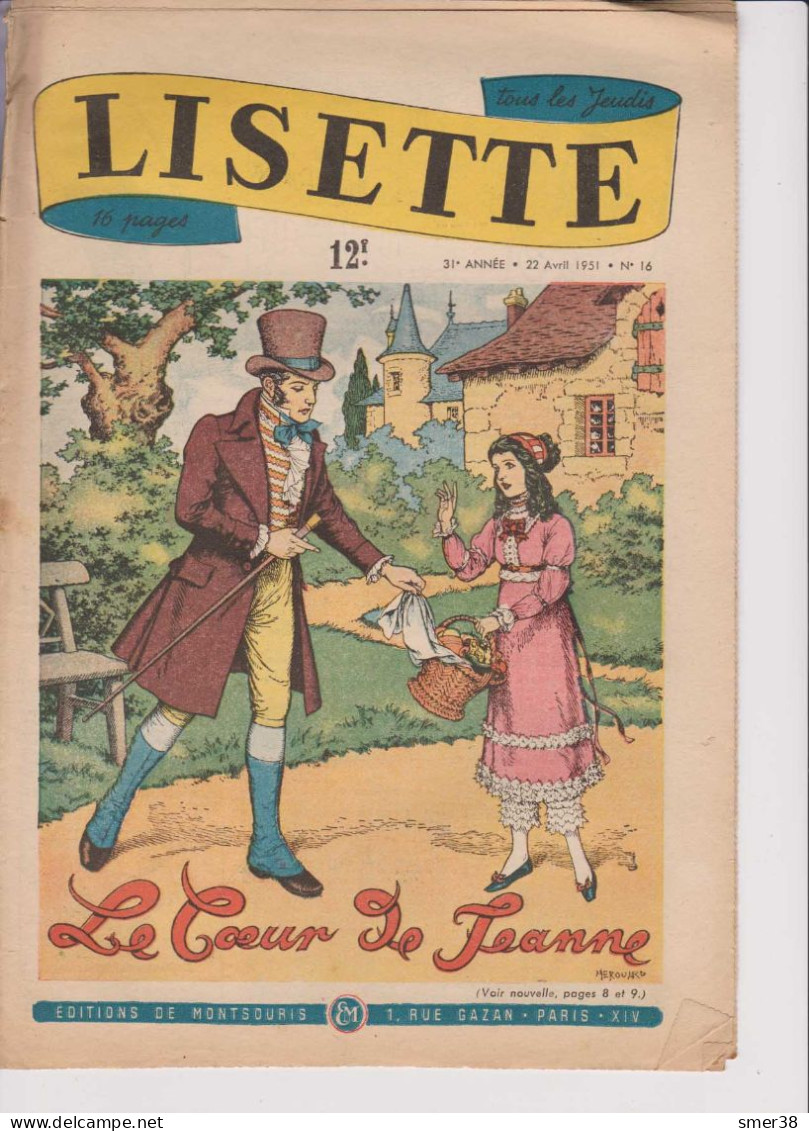 Lisette - Journal Des Fillettes  - 1951  - N°16  22/04/1951 - Lisette