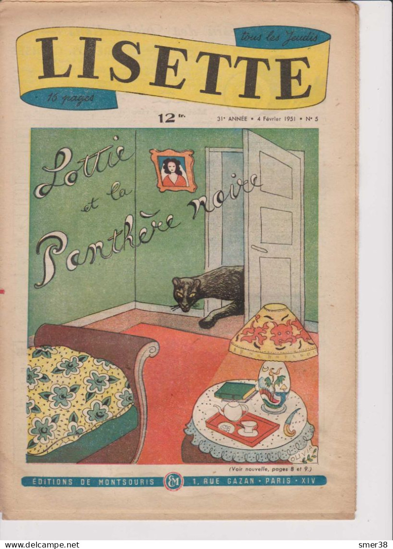 Lisette - Journal Des Fillettes  - 1951  - N°5  04/02/1951 - Lisette