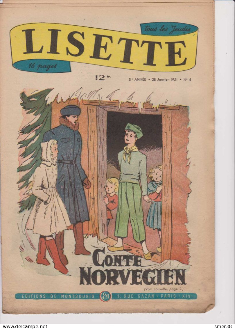 Lisette - Journal Des Fillettes  - 1951  - N°4 28/01/1951 - Lisette