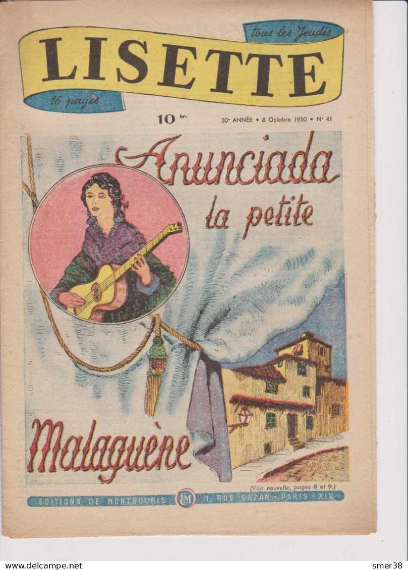 Lisette - Journal Des Fillettes  - 1950  - N°41 08/10/1950 - Lisette