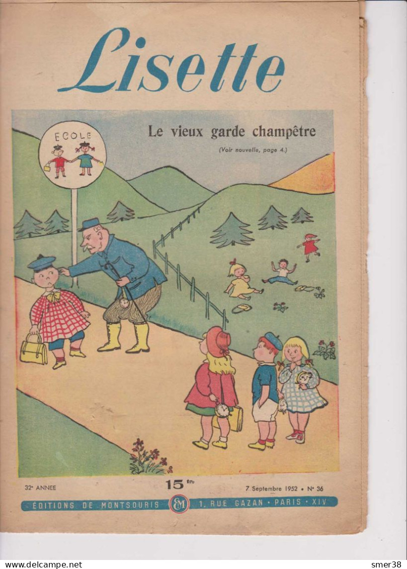 Lisette - Journal Des Fillettes  - 1952  - N°36  07/09/1952 - Lisette