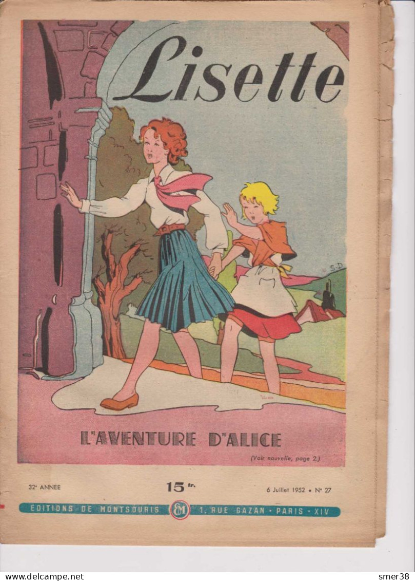 Lisette - Journal Des Fillettes  - 1952  - N°27  6/07/1952 - Lisette