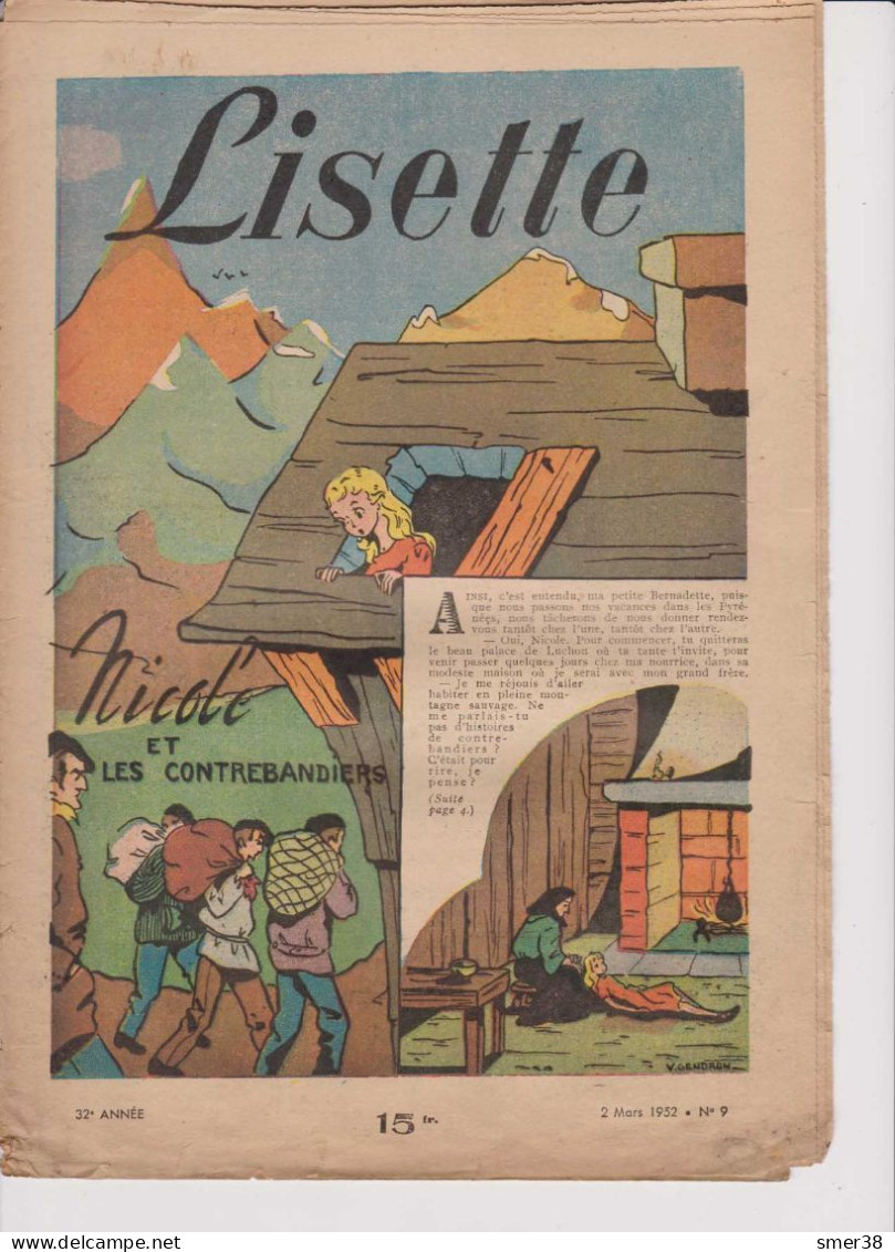 Lisette - Journal Des Fillettes  - 1952  - N°9  2/03/1952 - Lisette